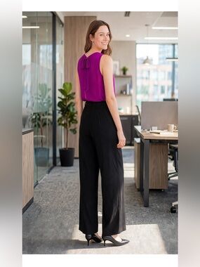Joie Fuchsia Pleated Sleeveless Tie-Back Camisole